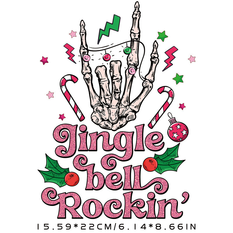 Wholesale  Christmas Hot Stamping Pattern Sticker T-shirt Printing Hot Stamping Heat Transfer in stock Pattern Hot Stamping